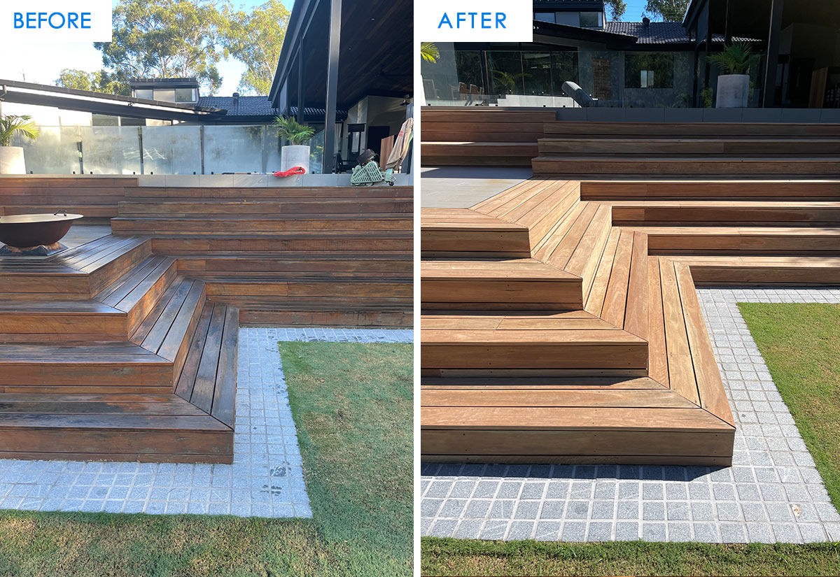 Before And After Spotted Gum Staircase Sanded Before and after spotted gum staircase sanded not restored yet